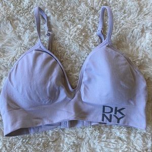 DKNY White Sports Bra Bralette with Removable Padding Size Small